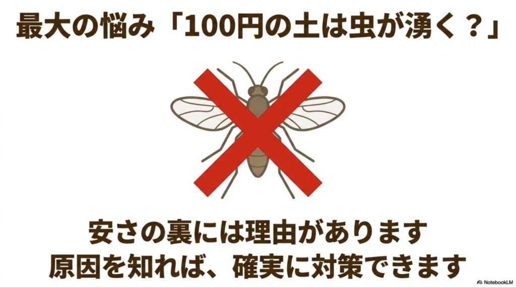 100円ショップの培養土に虫が発生してしまう原因と悩み