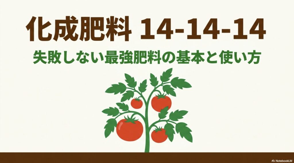 失敗しない最強肥料の基本と使い方を解説した化成肥料14-14-14のスライド