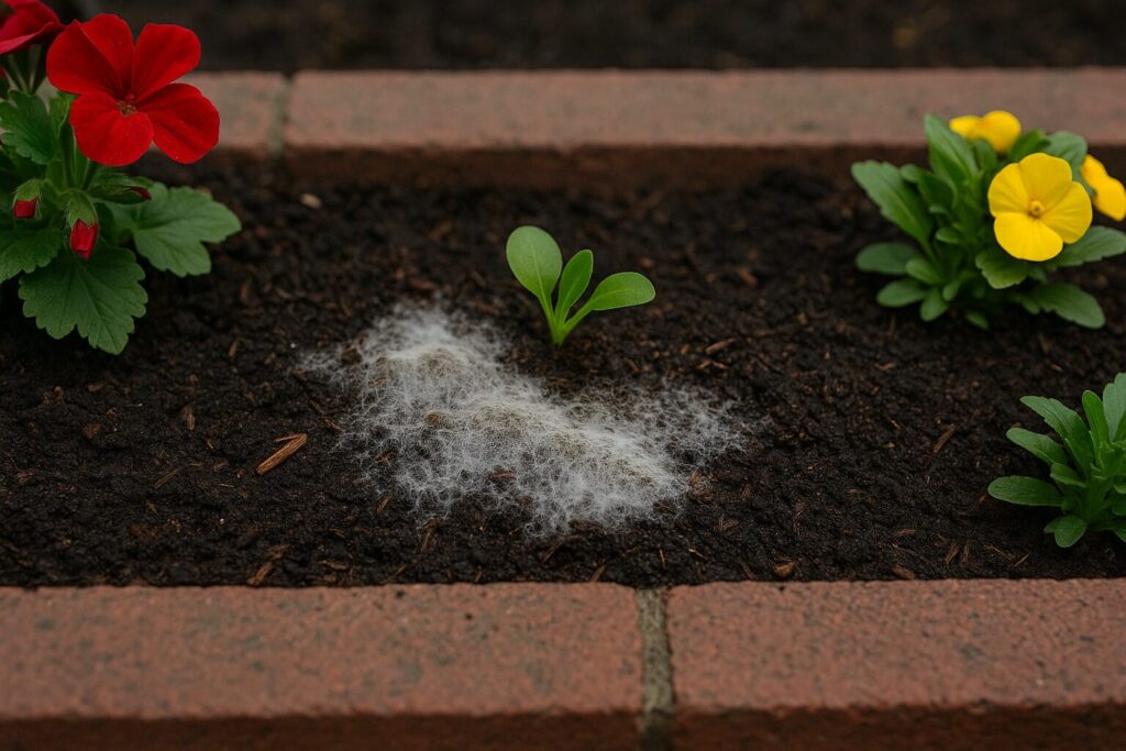 花壇の土にカビが生えた時の原因と対策