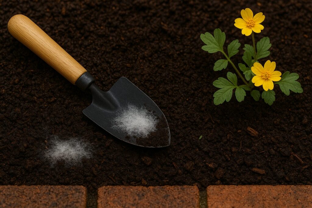 花壇の土にカビが生えた際の注意点と処理方法