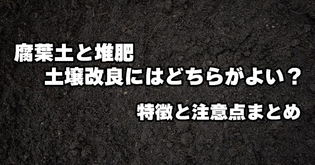 腐葉土と堆肥 土壌改良にはどちらがよい?特徴と注意点まとめ
