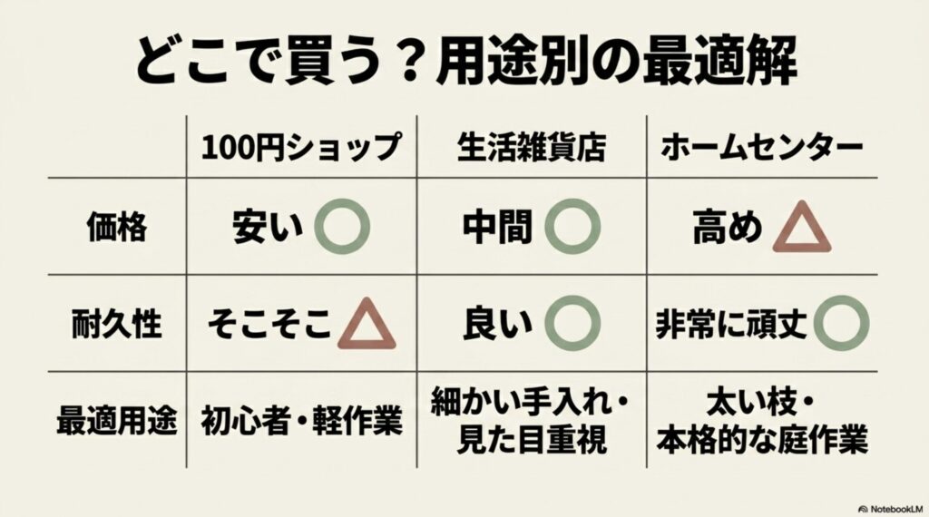 園芸ハサミはどこで買う?100均・カインズ・無印の用途別の最適解と選び方