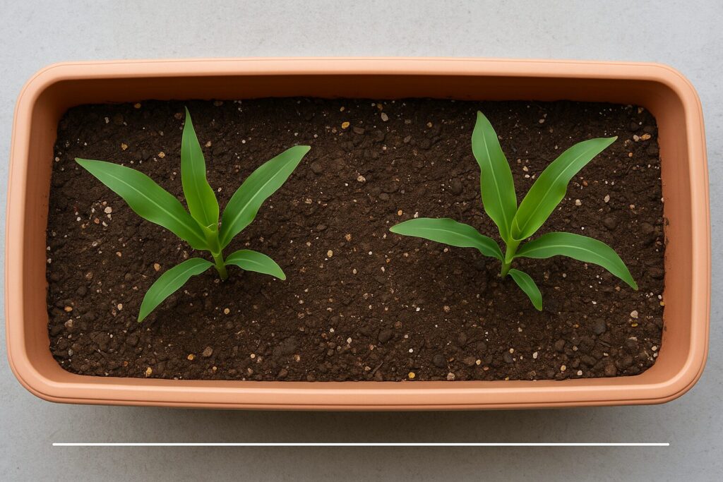プランターにはとうもろこしを何株植えられる？