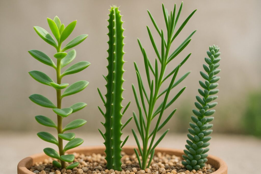 健康的に「上に伸びる」多肉植物の種類