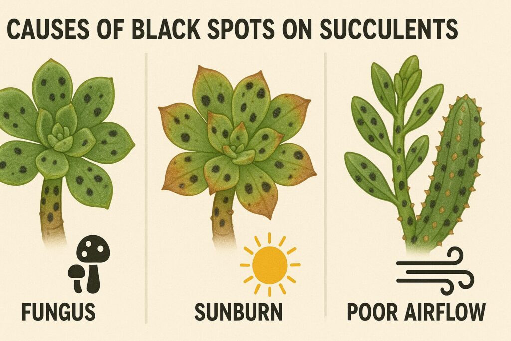 多肉植物に黒点ができる原因とは?