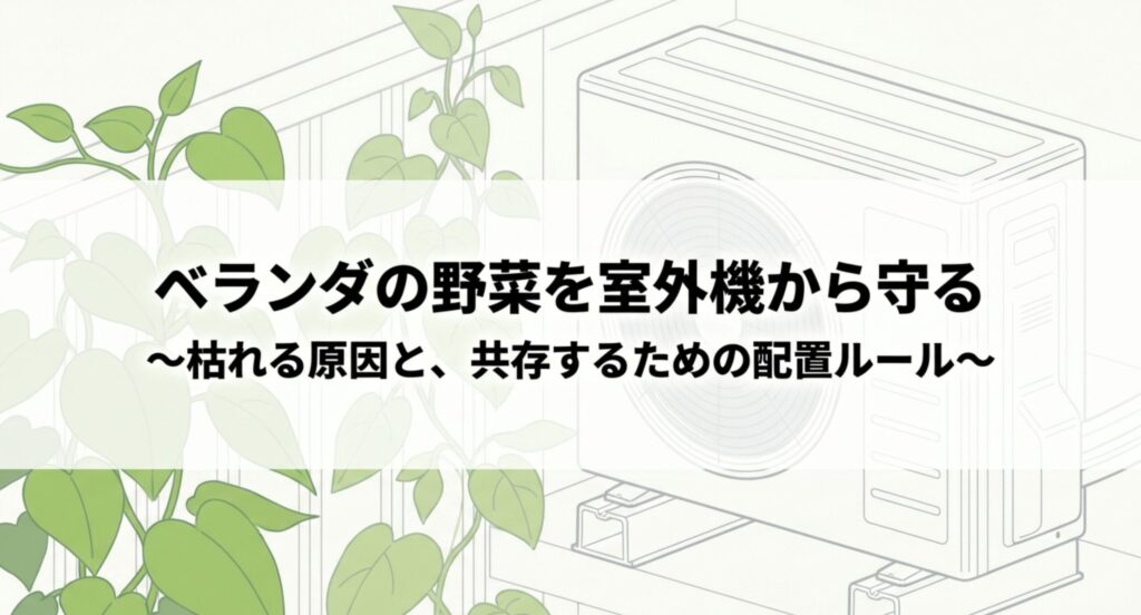 ベランダの野菜を室外機から守る方法と配置ルールの解説スライド