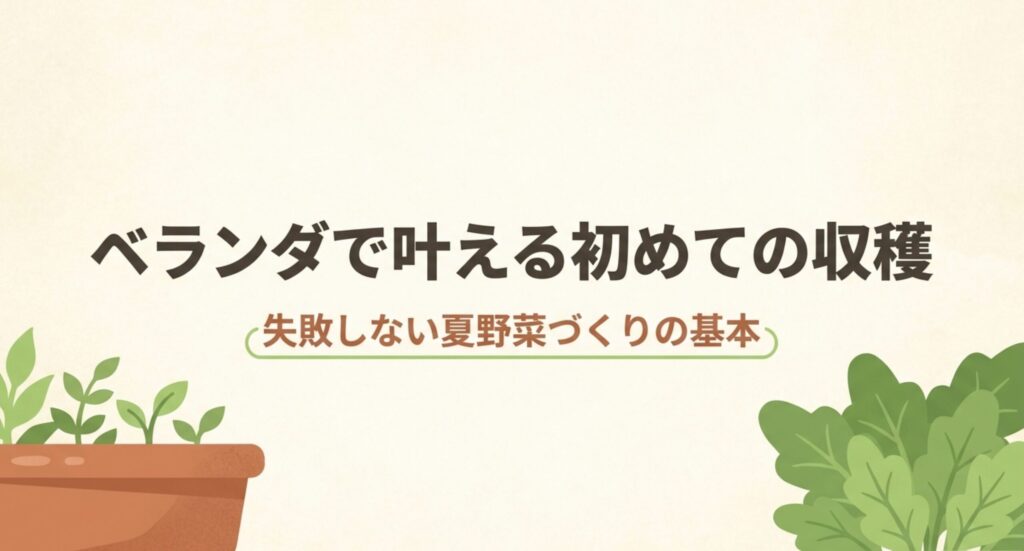 ベランダで叶える初めての収穫（失敗しない夏野菜づくりの基本）