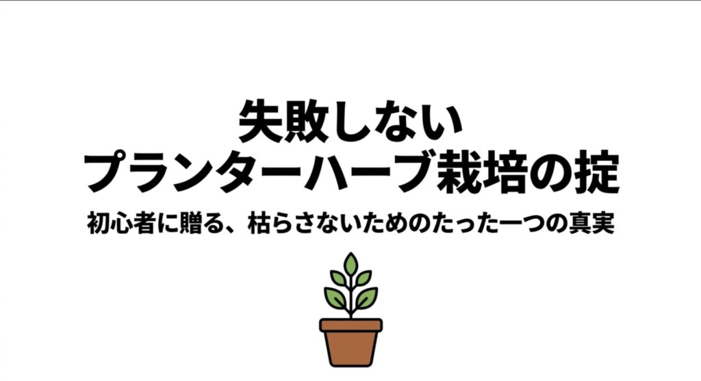 失敗しないプランターハーブ栽培の掟。初心者に贈る、枯らさないためのたった一つの真実