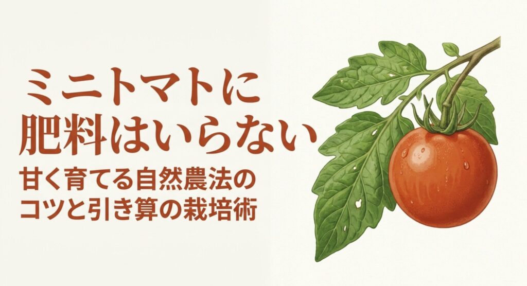 ミニトマトに肥料はいらない。甘く育てる自然農法のコツと引き算の栽培術