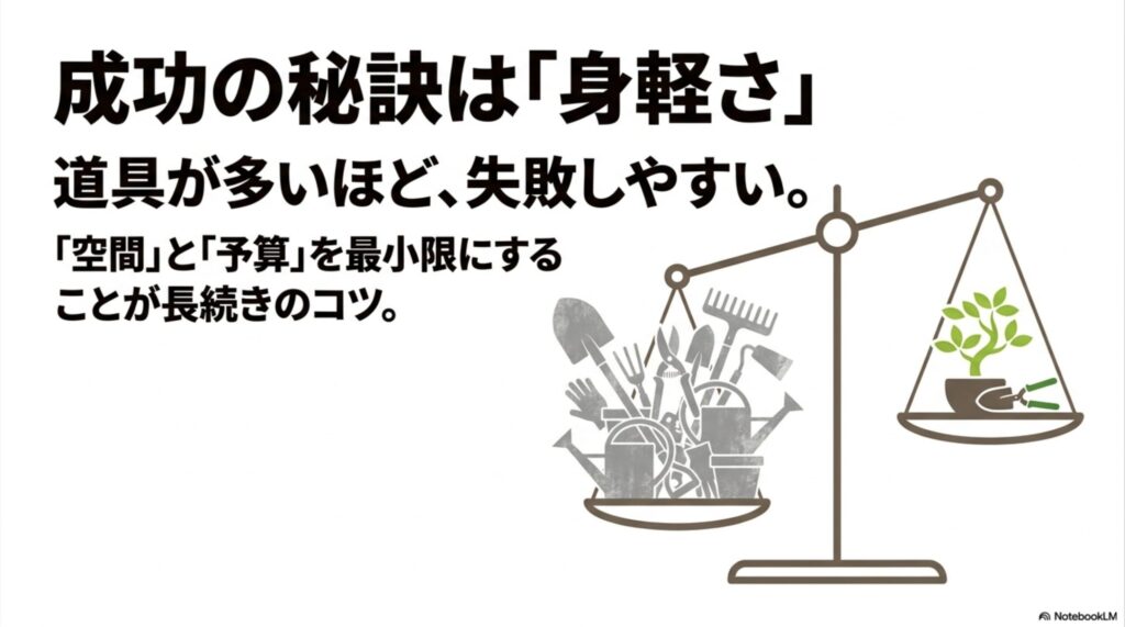 家庭菜園成功の秘訣は身軽さ。空間と予算を最小限にして失敗を防ぐコツ